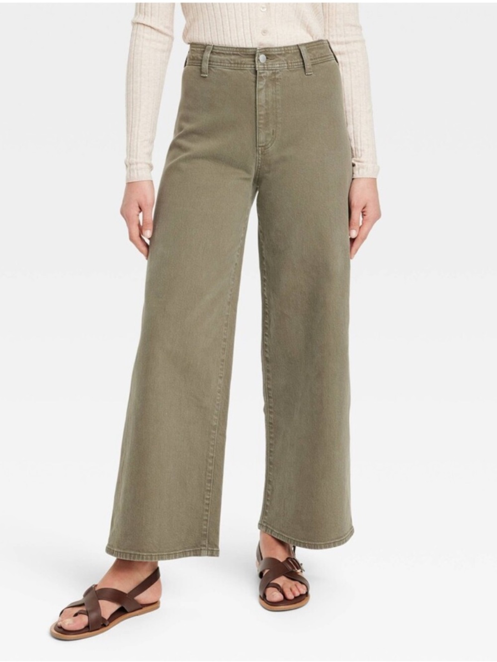 Universal Thread Olive High-Rise Wide Leg Jeans
